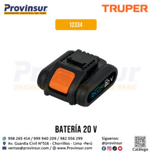 Batería ion Litio 20 V 2 Ah BAT-20A 12334 Truper Pro