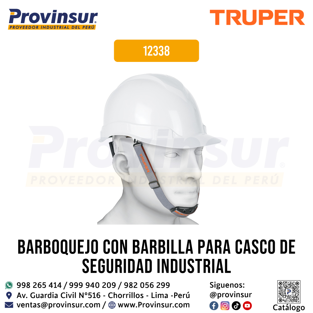 Barboquejo con Barbilla para Casco de Seguridad Industrial 12338 Truper 1 Barboquejo con barbilla para casco de seguridad industrial 12338 Truper