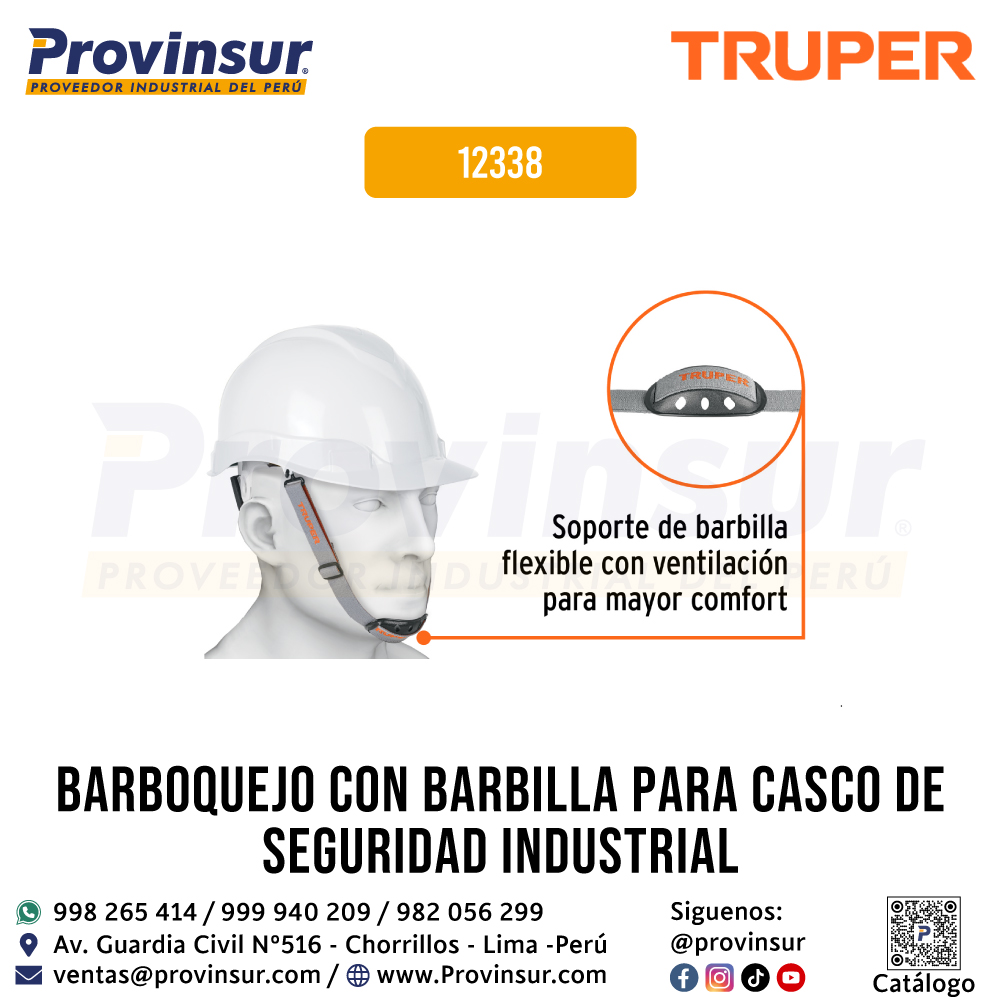 Barboquejo con Barbilla para Casco de Seguridad Industrial 12338 Truper 2 Barboquejo con barbilla para casco de seguridad industrial 12338 Truper