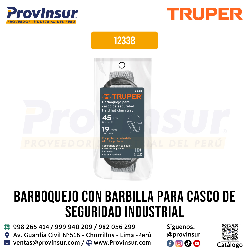 Barboquejo con Barbilla para Casco de Seguridad Industrial 12338 Truper 3 Barboquejo con barbilla para casco de seguridad industrial 12338 Truper