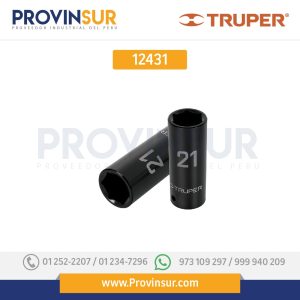 Dado de impacto, largo, 6 puntas, cuadro 1/2" de 19mm 12431 Truper