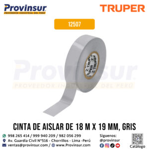 Cinta de aislar gris 18 metros x 19 mm 12507 Truper