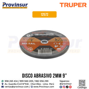 Disco para corte de metal tipo 41 diámetro 9 pulgadas 12572 Truper