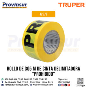 Cinta delimitadora Prohibido de 305 metros 12579 Truper