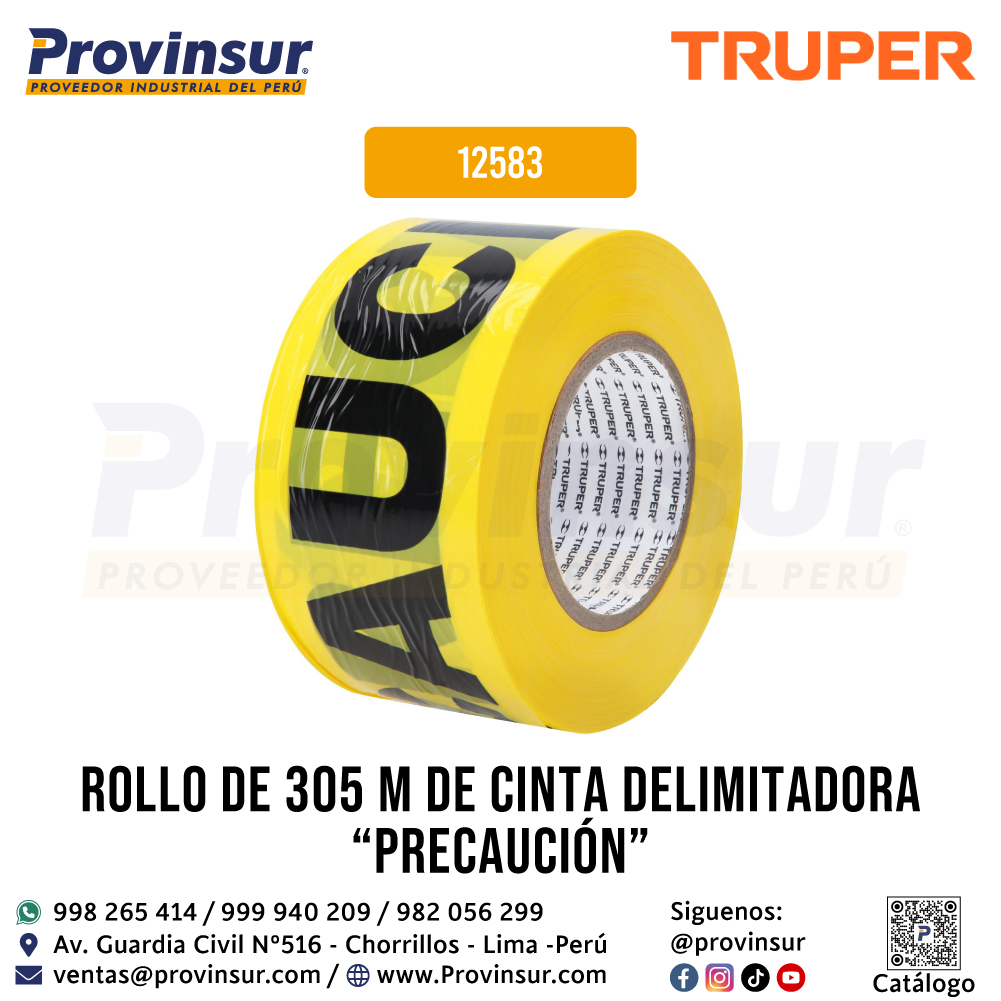 Cinta Delimitadora Precaución de 305 Metros 12583 Truper 1 Cinta delimitadora Precaución de 305 metros 12583 Truper