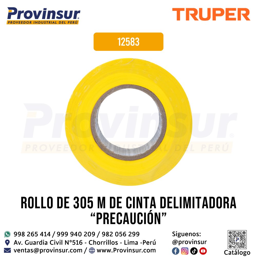 Cinta Delimitadora Precaución de 305 Metros 12583 Truper 3 Cinta delimitadora Precaución de 305 metros 12583 Truper