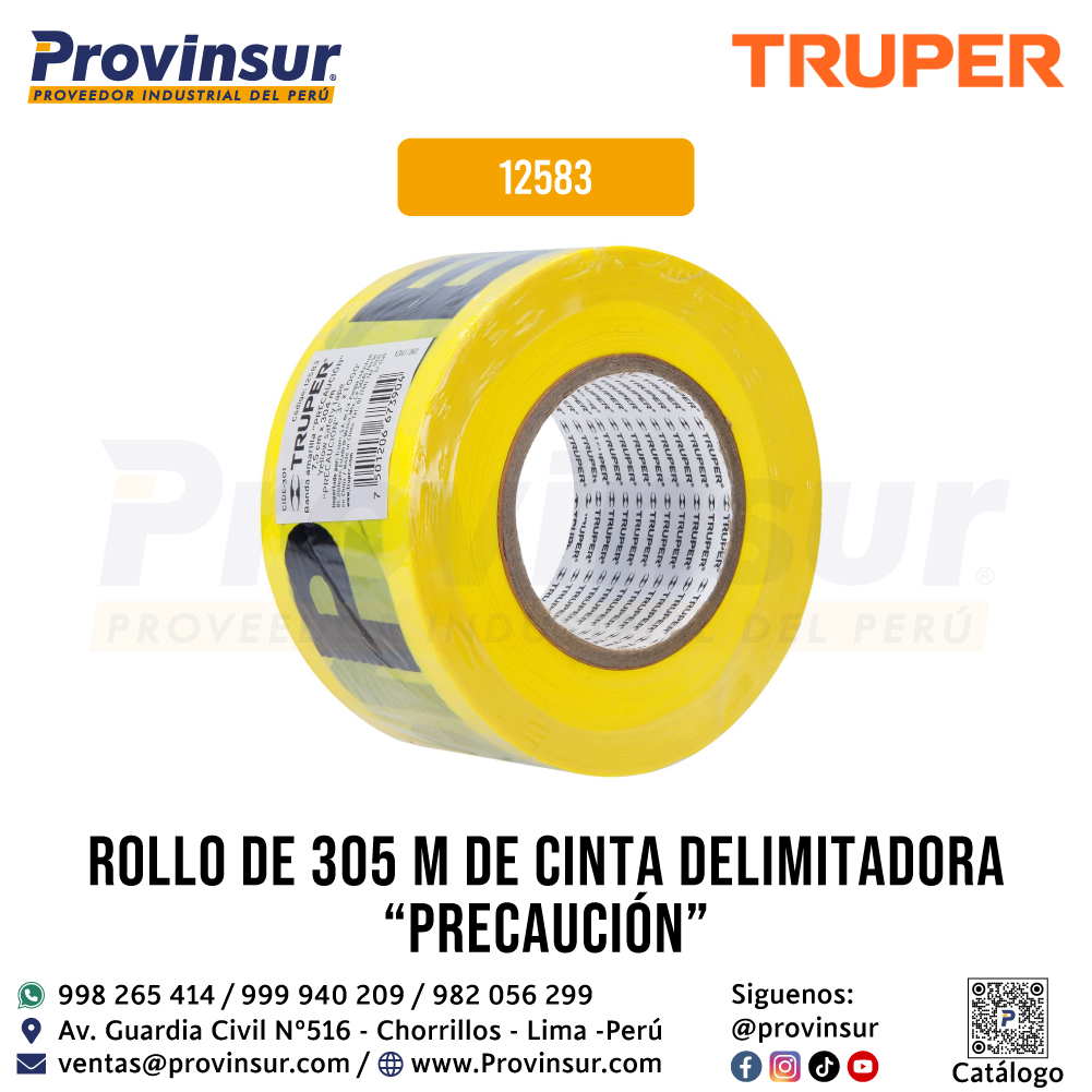 Cinta Delimitadora Precaución de 305 Metros 12583 Truper 4 Cinta delimitadora Precaución de 305 metros 12583 Truper