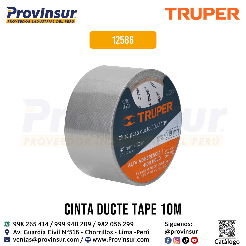 Cinta para Ducto de 10 Metros 12586 Truper 4 Cinta para Ducto de 10 Metros 12586 Truper