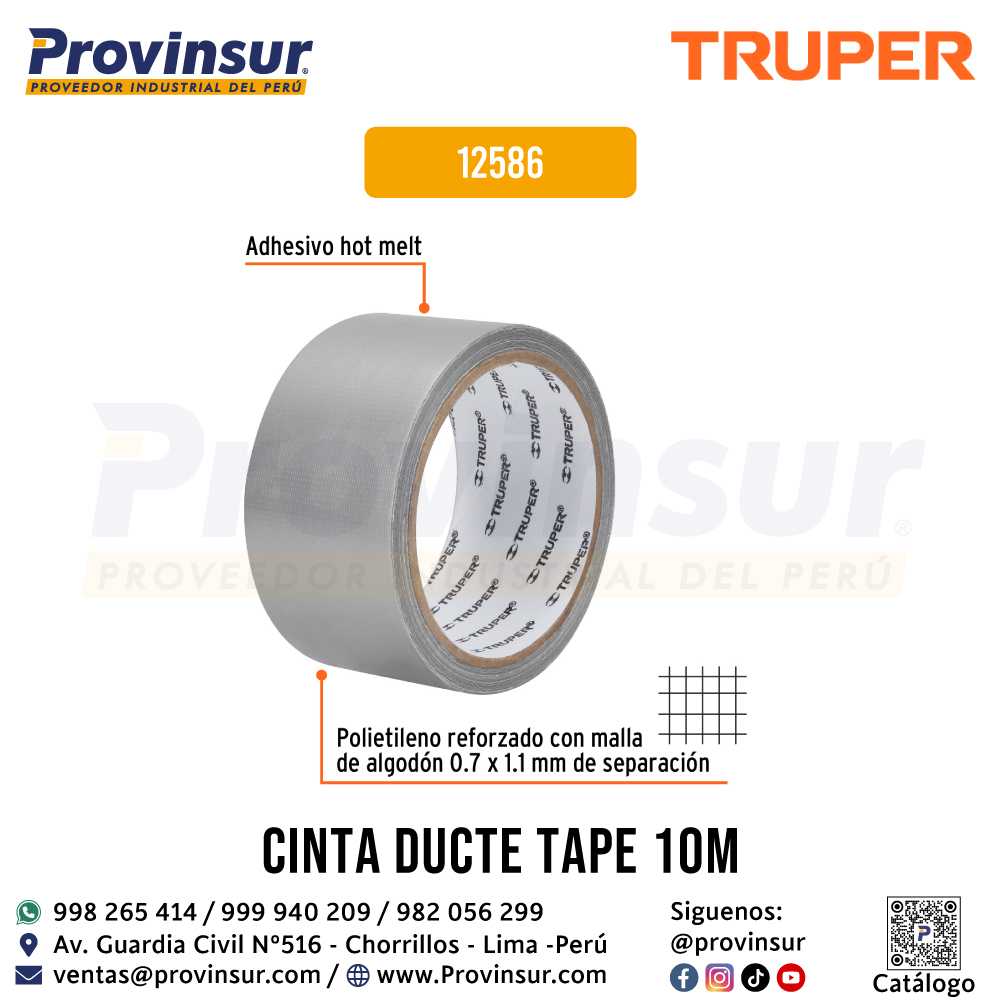 Cinta para Ducto de 10 Metros 12586 Truper 3 Cinta para Ducto de 10 Metros 12586 Truper