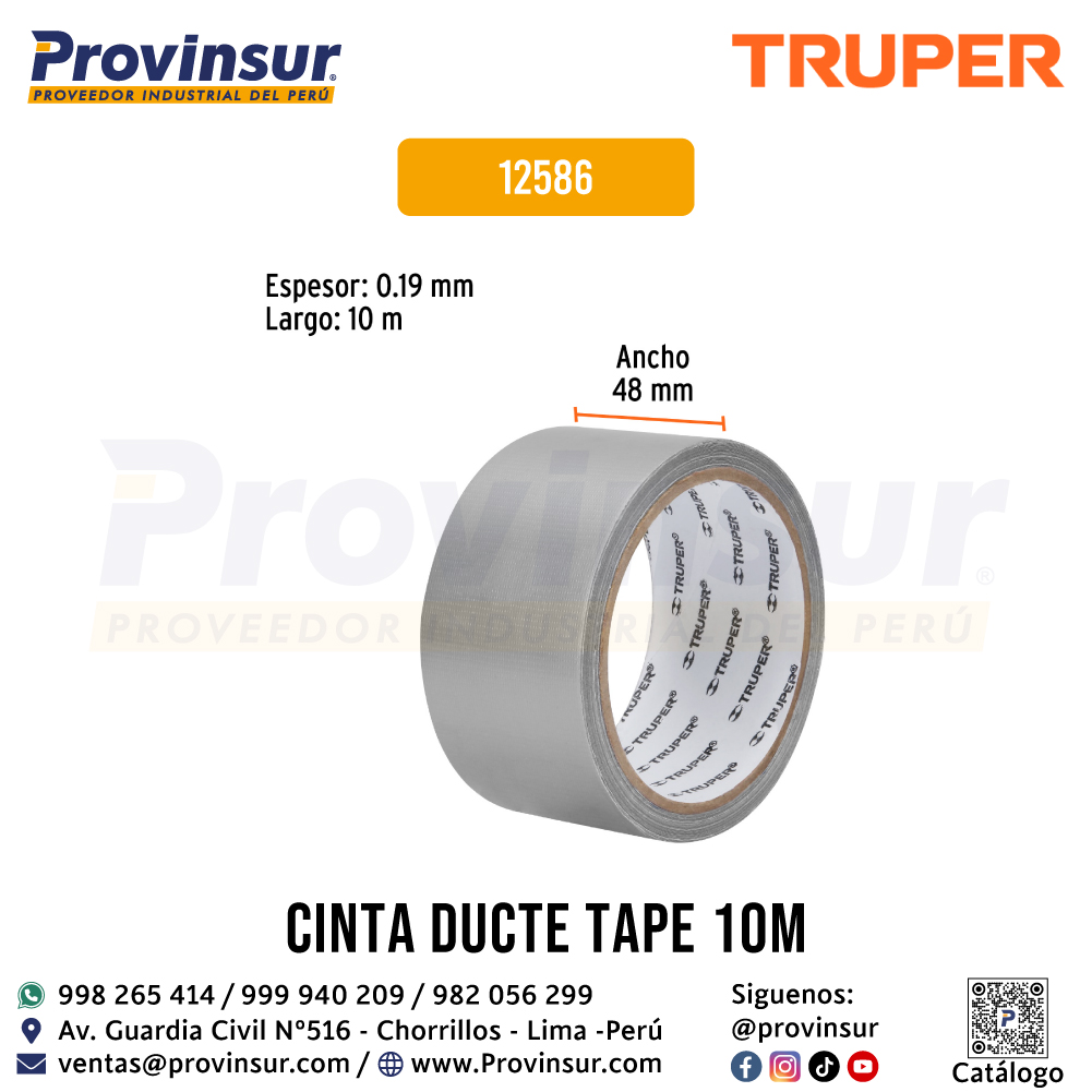 Cinta para Ducto de 10 Metros 12586 Truper 2 Cinta para Ducto de 10 Metros 12586 Truper