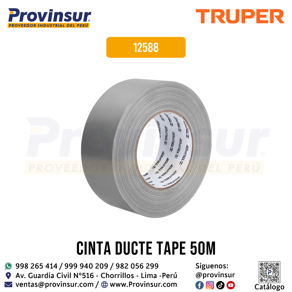 Cinta para Ducto de 50 Metros Resistente a Altas Temperaturas 12588 Truper 1 Cinta para ducto de 50 metros resistente a altas temperaturas 12588 Truper