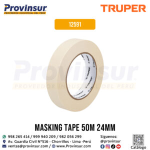 Cinta masking tape de 1 pulgada x 50 metros 12591 Truper