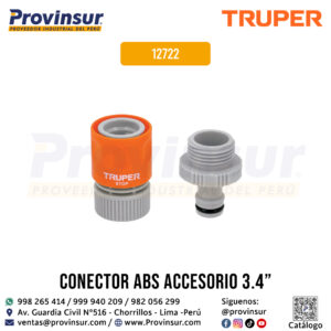 Conector 3/4 pulgadas rápido de ABS manguera-accesorio sistema click 12722 Truper