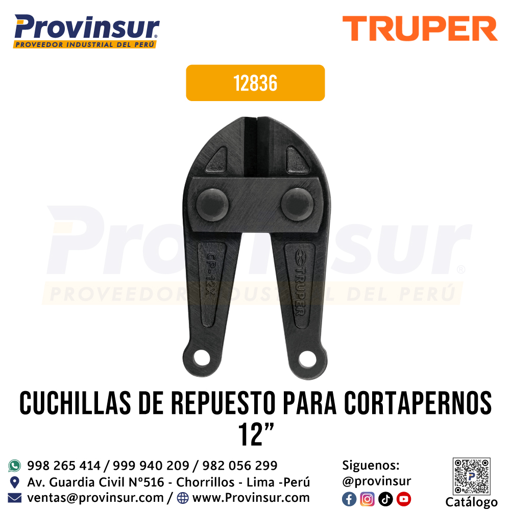 Cuchillas de Repuesto para Cortapernos 12 Pulgadas 12836 Truper 1 Cuchillas de repuesto para cortapernos 12 pulgadas 12836 Truper