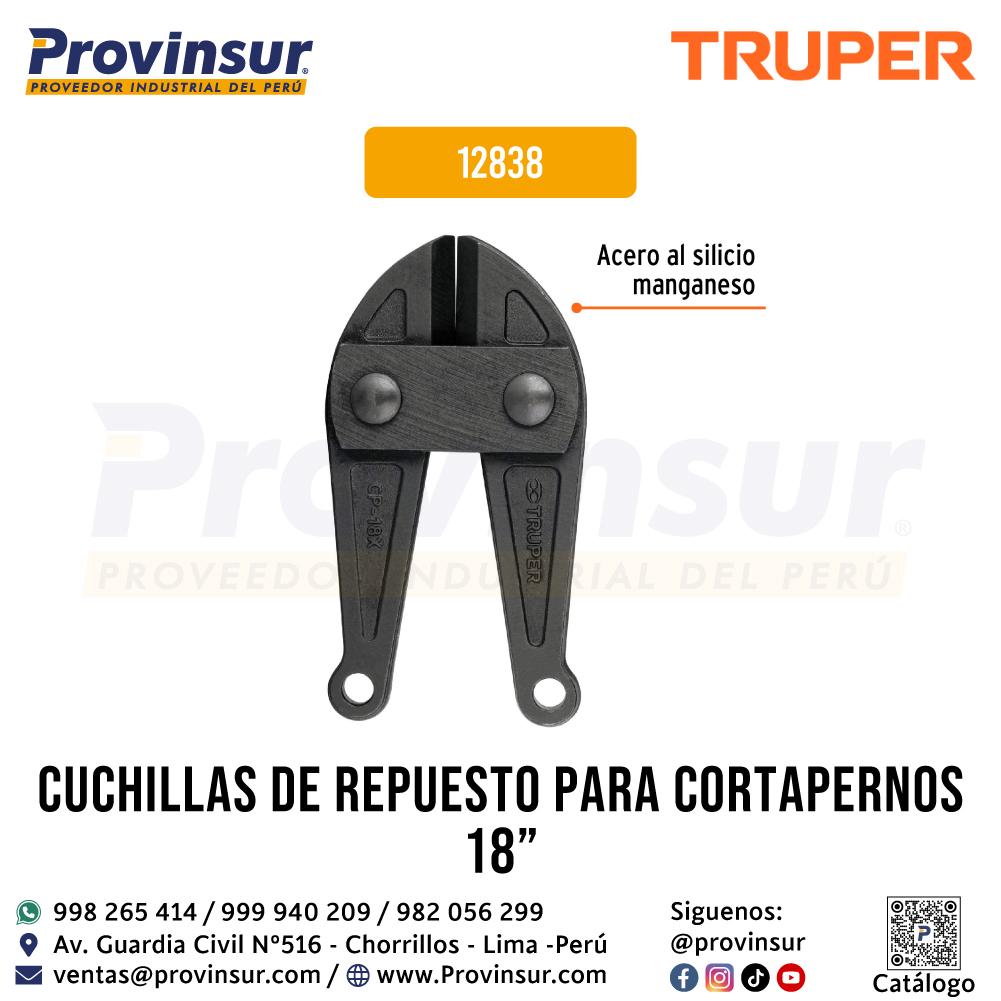 Cuchillas de Repuesto para Cortapernos 18 Pulgadas 12838 Truper 2 Cuchillas de repuesto para cortapernos 18 pulgadas 12838 Truper