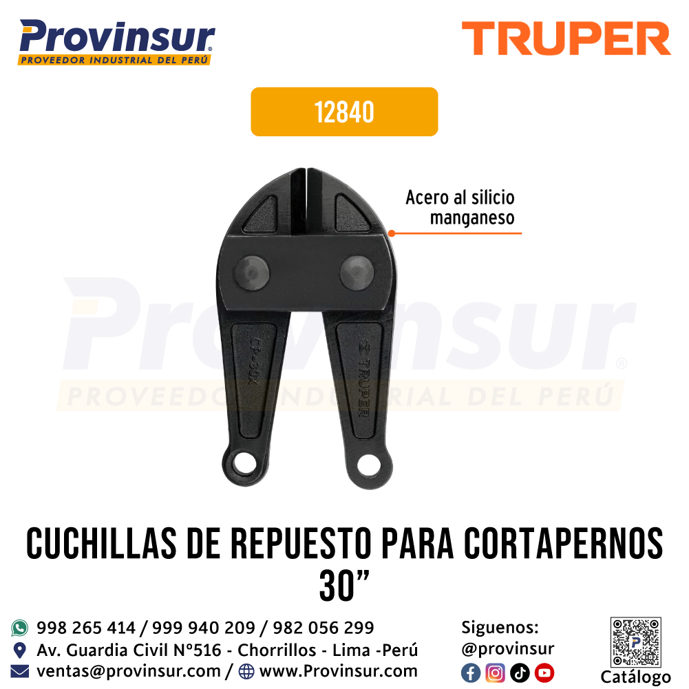 Cuchillas de Repuesto para Cortapernos 30 Pulgadas 12840 Truper 2 Cuchillas de repuesto para cortapernos 30 pulgadas 12840 Truper