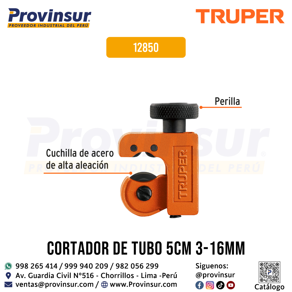 Mini-cortador de Tubo de Cobre de 1/8 Hasta 5/8 Pulgadas Cuchilla de 18 mm 12850 Truper 3 Mini-cortador de tubo de cobre de 1/8 hasta 5/8 pulgadas cuchilla de 18 mm 12850 Truper