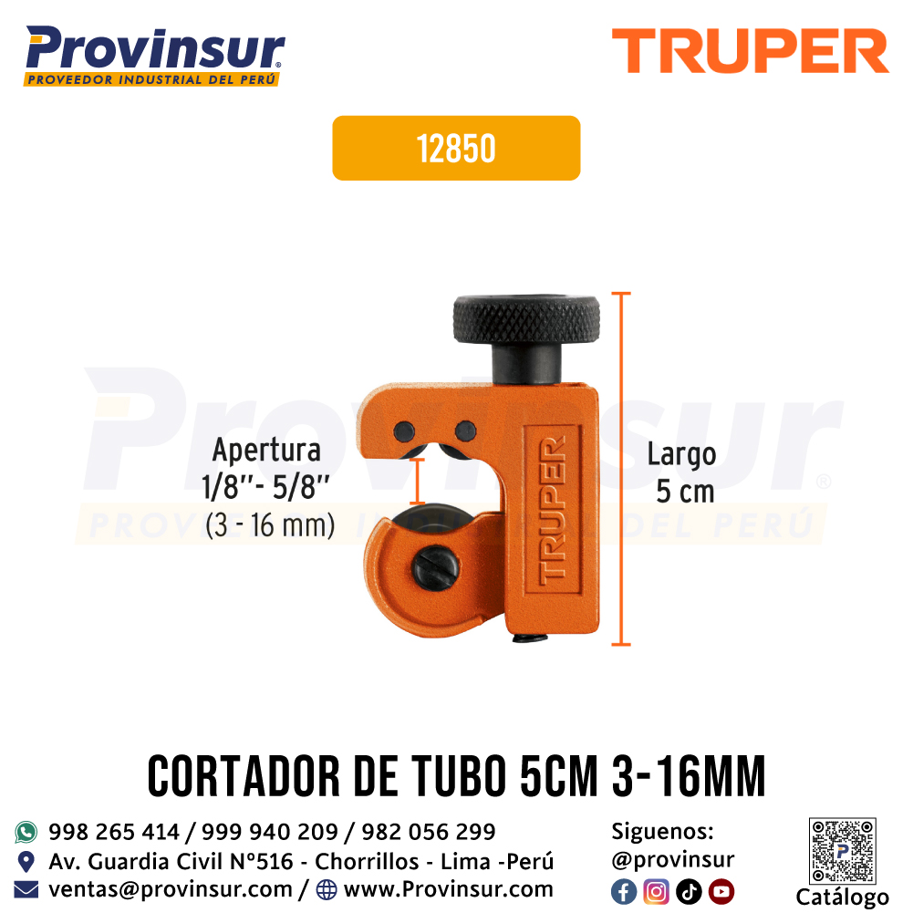 Mini-cortador de Tubo de Cobre de 1/8 Hasta 5/8 Pulgadas Cuchilla de 18 mm 12850 Truper 2 Mini-cortador de tubo de cobre de 1/8 hasta 5/8 pulgadas cuchilla de 18 mm 12850 Truper