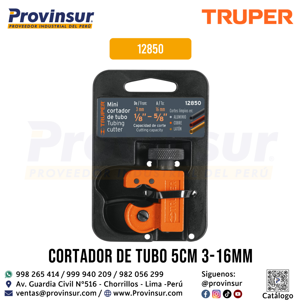 Mini-cortador de Tubo de Cobre de 1/8 Hasta 5/8 Pulgadas Cuchilla de 18 mm 12850 Truper 4 Mini-cortador de tubo de cobre de 1/8 hasta 5/8 pulgadas cuchilla de 18 mm 12850 Truper