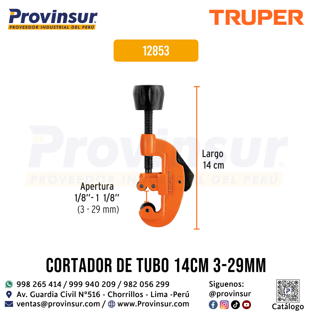 Cortador de Tubo de Cobre 1/8 a 1-1/8 Pulgadas Cuchilla de 17 mm 12853 Truper 2 Cortador de tubo de cobre 1/8 a 1-1/8 pulgadas cuchilla de 17 mm 12853 Truper