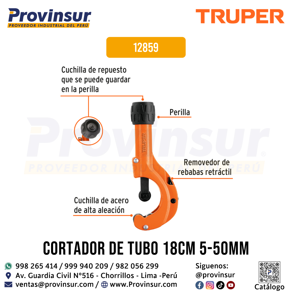 Cortador de Tubo de Cobre 3/16 a 2 Pulgadas Cuchilla 18mm 12859 Truper 3 Cortador de tubo de cobre 3/16 a 2 pulgadas cuchilla 18mm 12859 Truper