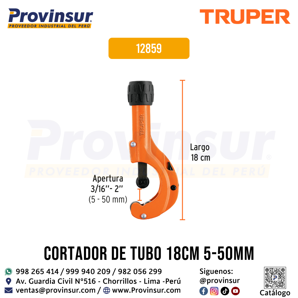Cortador de Tubo de Cobre 3/16 a 2 Pulgadas Cuchilla 18mm 12859 Truper 2 Cortador de tubo de cobre 3/16 a 2 pulgadas cuchilla 18mm 12859 Truper