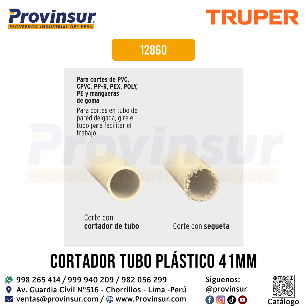 Cortador de Tubo de Plástico de Corte 1-5/8 Pulgadas-41mm 12860 Truper 4 Cortador de tubo de plástico de corte 1-5/8 pulgadas-41mm 12860 Truper