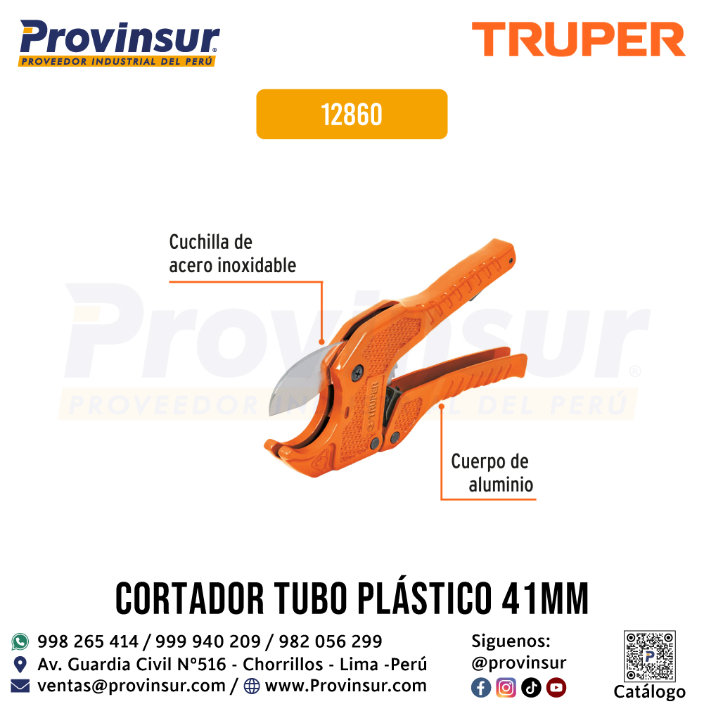 Cortador de Tubo de Plástico de Corte 1-5/8 Pulgadas-41mm 12860 Truper 3 Cortador de tubo de plástico de corte 1-5/8 pulgadas-41mm 12860 Truper