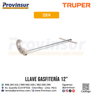 Llave para plomero de 12 pulgadas 12874 Truper