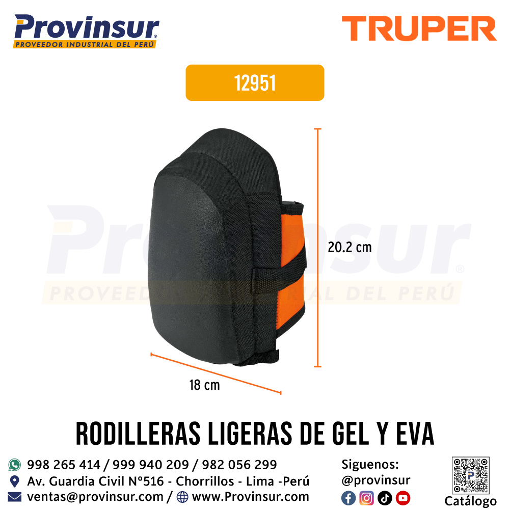 Rodilleras ligeras de gel y EVA 12951 Truper 3 Rodilleras ligeras de gel y EVA 12951 Truper