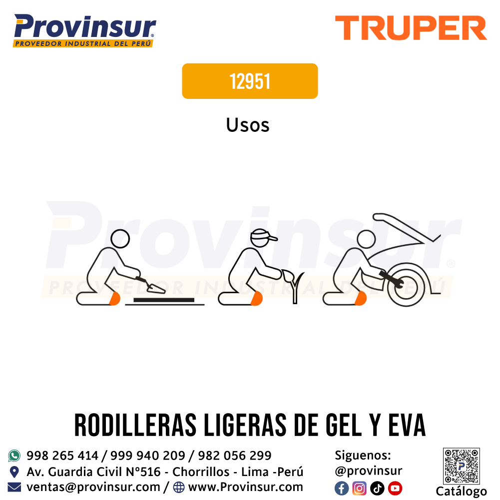 Rodilleras ligeras de gel y EVA 12951 Truper 4 Rodilleras ligeras de gel y EVA 12951 Truper