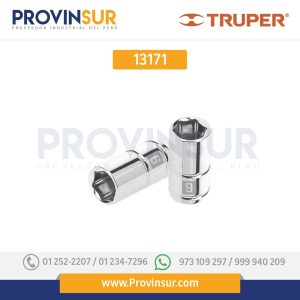 Dado de 6 puntas, cuadro 1/4" de 9mm 13171 Truper