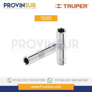Dado de 6 puntas, largo, cuadro 1/4" de 7mm 13201 Truper
