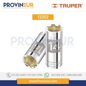 Dado de 6 puntas, largo, cuadro 1/4" de 8mm 13202 Truper
