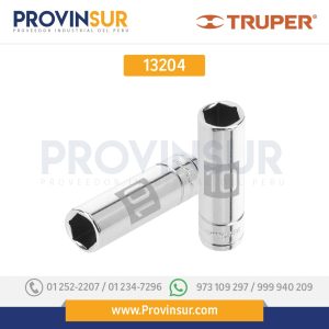 Dado de 6 puntas, largo, cuadro 1/4" de 10mm 13204 Truper