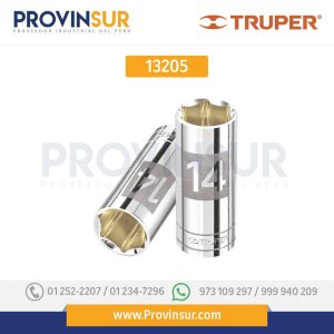 Dado de 6 puntas, largo, cuadro 1/4" de 11mm 13205 Truper