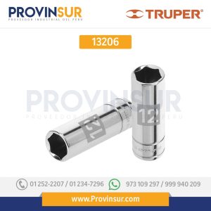 Dado de 6 puntas, largo, cuadro 1/4" de 12mm 13206 Truper