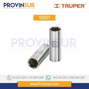 Dado de 6 puntas, largo, cuadro 1/4" de 13mm 13207 Truper