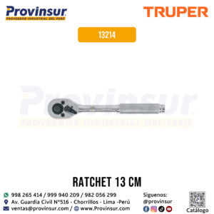 Ratchet de liberación rápida de 1/4 pulgada con cabeza de pera 13214 Truper