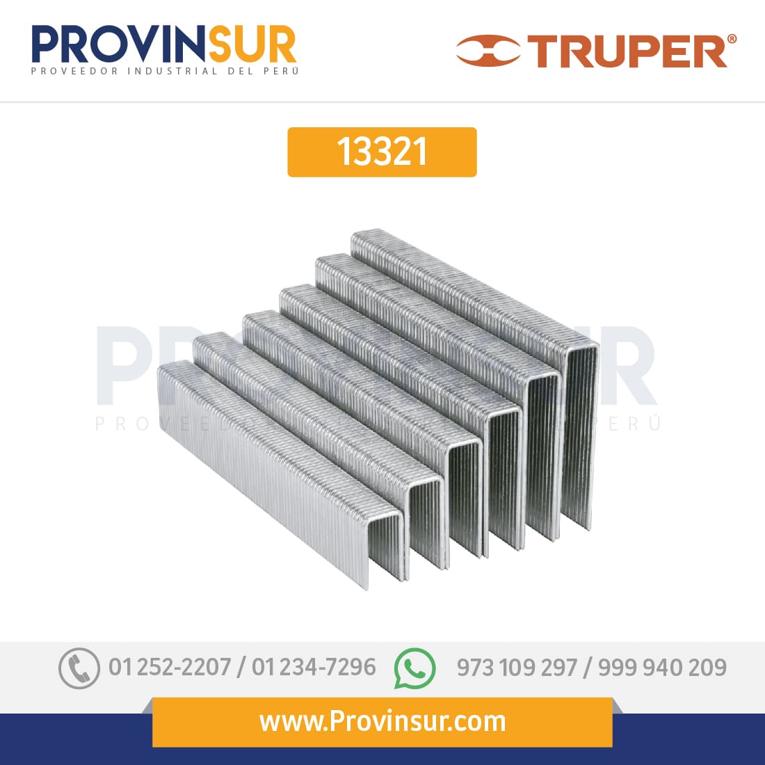 Caja con 1000 grapas corona 7/16" cal. 16, 25mm p/ENNE-160 13321 Truper 1 Caja con 1000 grapas corona 7/16" cal. 16, 25mm p/ENNE-160 13321 Truper