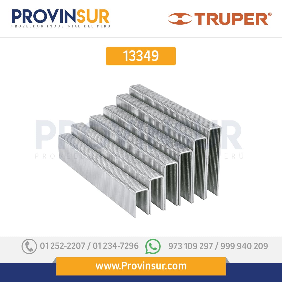 Caja con 1000 grapas corona 7/16" cal. 16, 50mm p/ENNE-160 13349 Truper 1 Caja con 1000 grapas corona 7/16" cal. 16, 50mm p/ENNE-160 13349 Truper