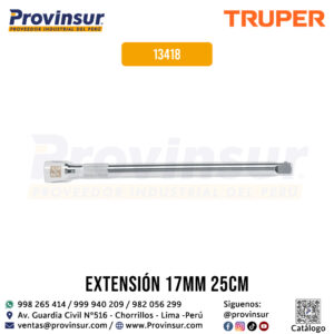 Extensión cuadro 1/2 pulgada para ratchet de 10 pulgadas 13418 Truper