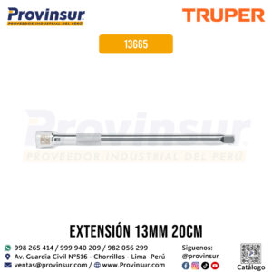 Extensión de 8 pulgadas para ratchet con dado 3/8 pulgadas 13665 Truper