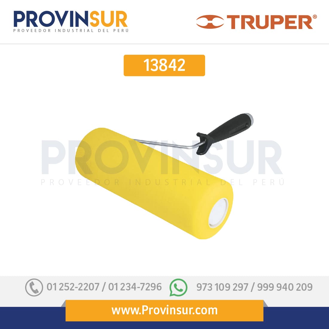 Rodillo para pintar, esponja 9 x 3/4", superficies rugosas 13842 Truper 1 Rodillo para pintar, esponja 9 x 3/4", superficies rugosas 13842 Truper