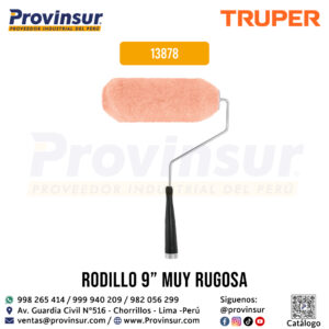 Rodillo para pintar de 9 x 1 pulgadas en superficies muy rugosas 13878 Truper