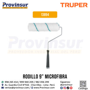 Rodillo para pintar de 9 x 3/8 pulgadas de microfibra en superficies poco rugosas 13894 Truper