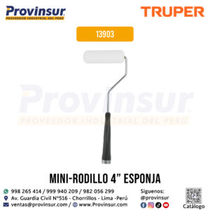 Mini Rodillo de esponja para pintar 4 x 3/8 pulgadas 13903 Truper
