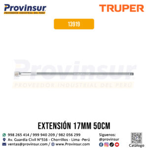 Extensión cuadro 1/2'' para ratchet largo 20'' 13919 Truper