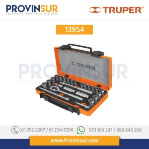 Juego de 25 herramientas cuadro 3/8" std y mm para mecánico 13954 Truper