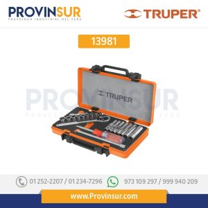 Juego de 20 herramientas cuadro 1/4" mm para mecánico 13981 Truper